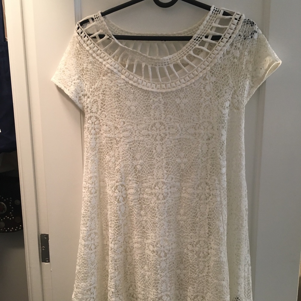 Free People White Lace Dress Size XS